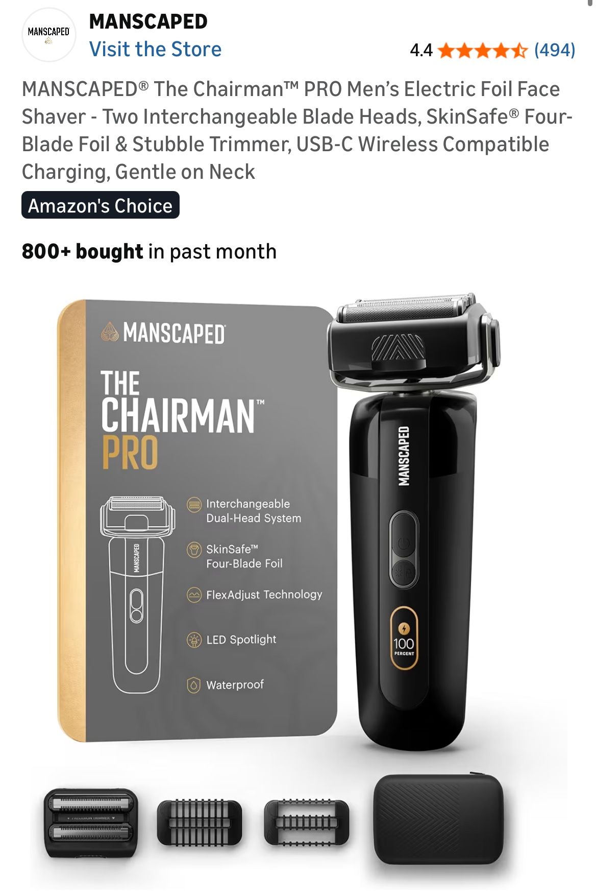 LIKE NEW MANSCAPED THE CHAIRMAN PRO SHAVER