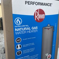 Water Heater 40 Gallons NEW IN BOX Rheem  Calenton Dr Agua Boiler 40 Galones NUEVO En Caja 