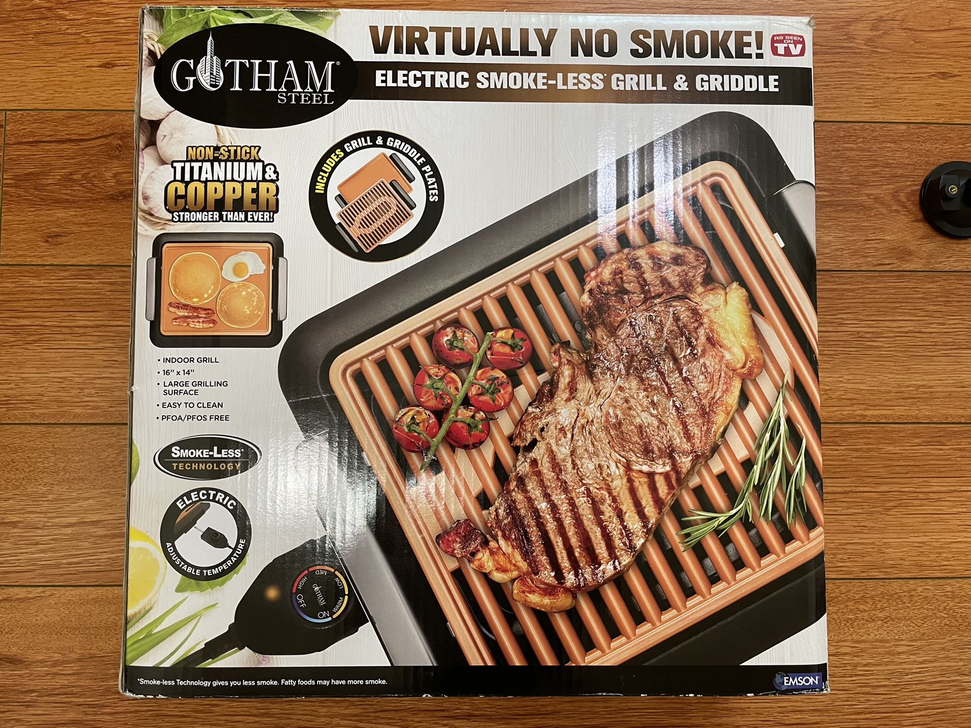 GOTHAM STEEL SMOKELESS GRILL GRIDDLE AND QUADKABOB