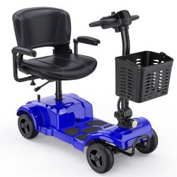 ENGWE Folding 4 Wheel Mobility Scooter,15 Mile Long Range, 250W Electric Powered Mobile Wheelchair for Seniors Adult with Detachable Basket, Front lig