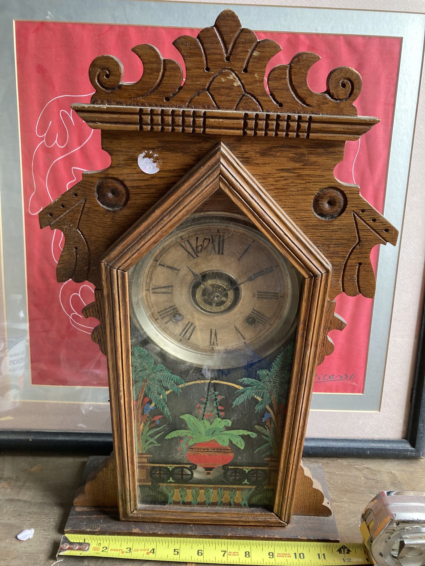 Antique Oak Kitchen-Clock Restoration-Project As-Is, $35.00 Cash Or Zelle