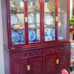 Chinese Oriental Rosewood Furniture Display Dresser Case