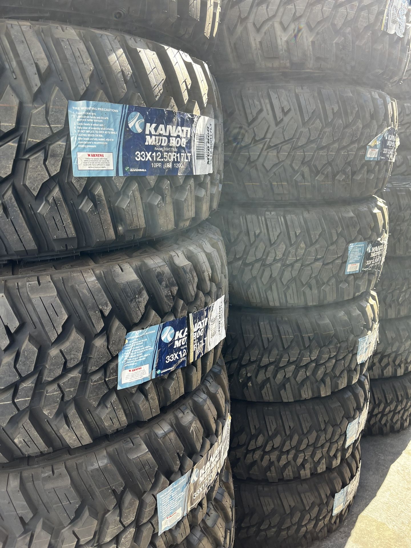 Kanati Mud Hog Tires 33x12.50R17 In Stock 220$ Each