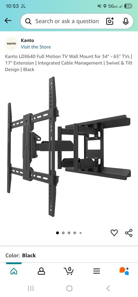 Kanto LDX640 TV Mount For 35"-65" TV's