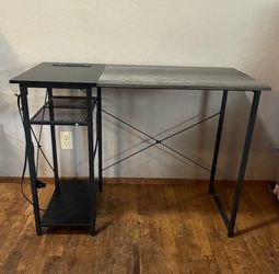 Computer Desk with Built-In Power Outlets & USB Ports