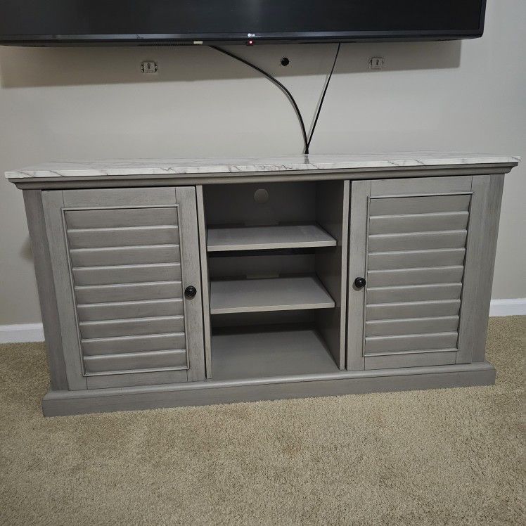 52 In Faux Marble Tv Stand