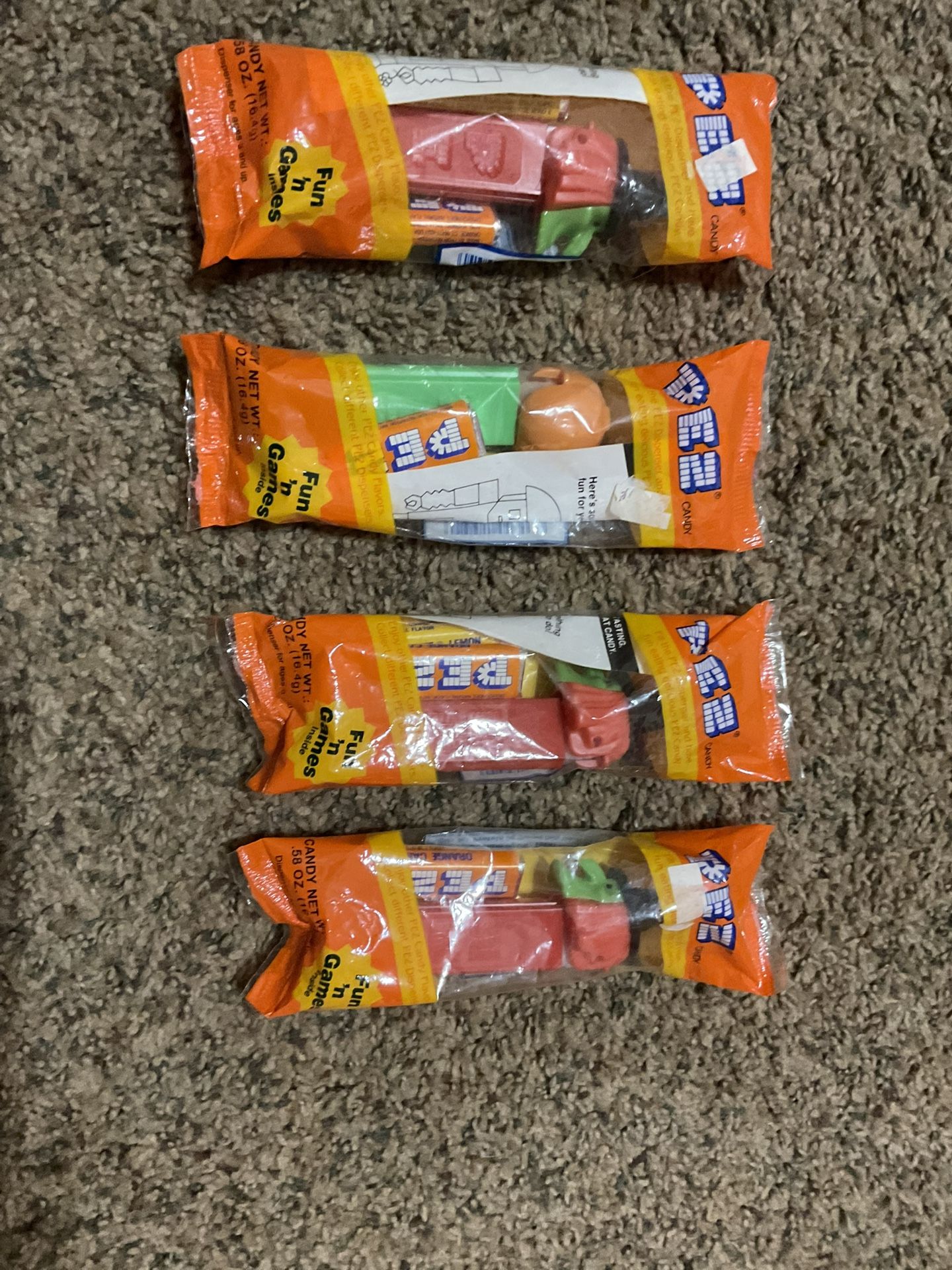 4 Brand New Sealed Vintage Halloween Pez Dispensers With Candy Witch & Pumpkin