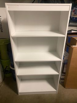 White 4-Shelf Bookcase 28 w 56 h