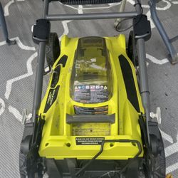 TAGS STILL ON, USED ONCE…..RYOBI LAWN MOWER, 40V Battery Operated