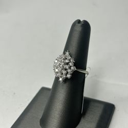 14k White Gold Cocktail Ring 6.1 Grams 