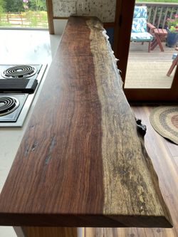 90” Live Edge Slab Table Counter Mantle Hardwood