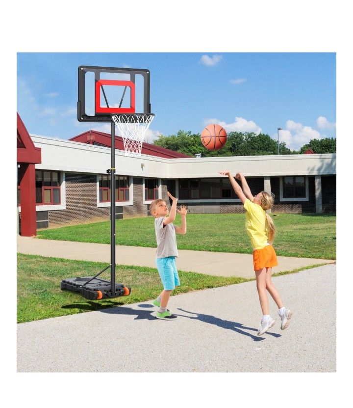New Basketball Hoop Stand For 5-7 Foot Heights Adjustable Teens , Kids Family 