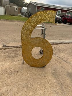 Número 6 de madera para fiesta \wooden number 6 🎈