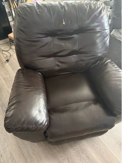 Leather Recliner and ottoman