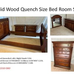 7-piece Solid  Wood Cherry Queen Bedroom Set 