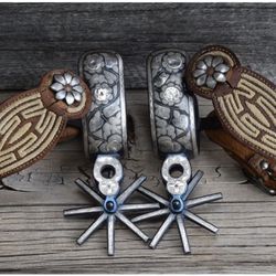 Antique Silver Inlaid Mexican Spurs