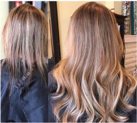 Hair Extensions Remy Halo 16"-18" #6/24 LIGHT BROWN & GOLDEN BLONDE , 100% human hair Brand New