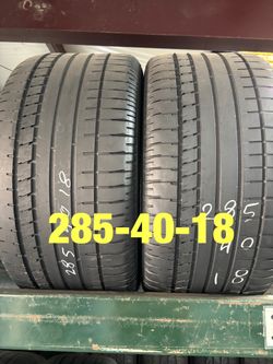 2 used tires 285/40/18 Goodyear F1
