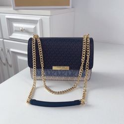 MK Old Flower Color Block Single Shoulder Crossbody Flip Chain Handbag