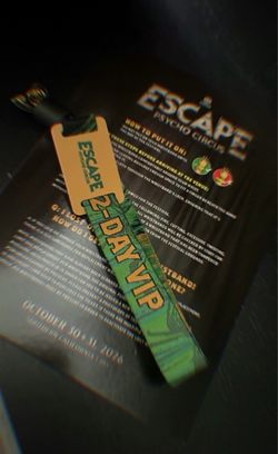 Escape Halloween 2026 vip 2 day wrist band