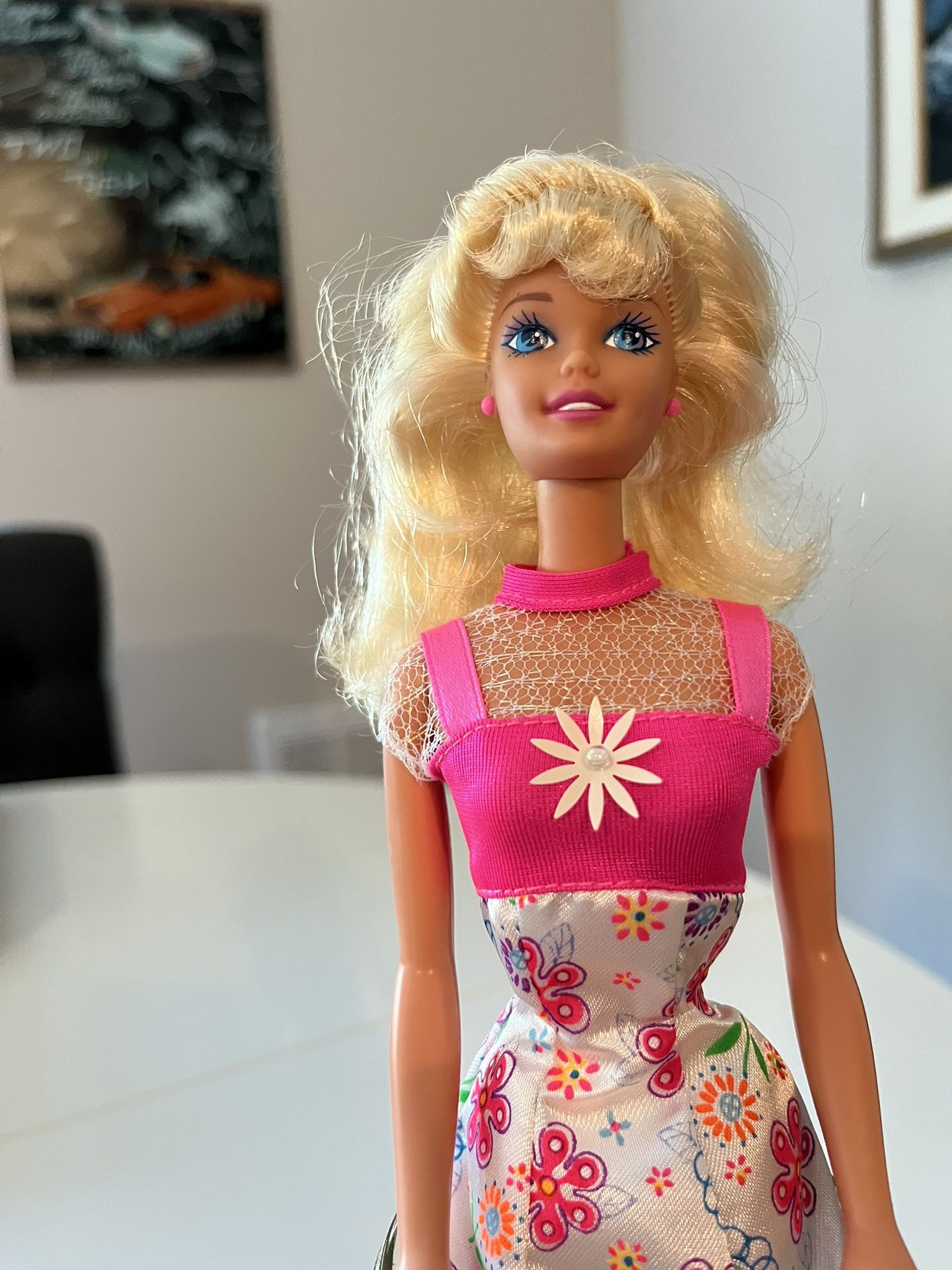 Vintage Mattel 1996 Flower Fun Barbie Blonde Doll Pink #16063 - Used, Opened