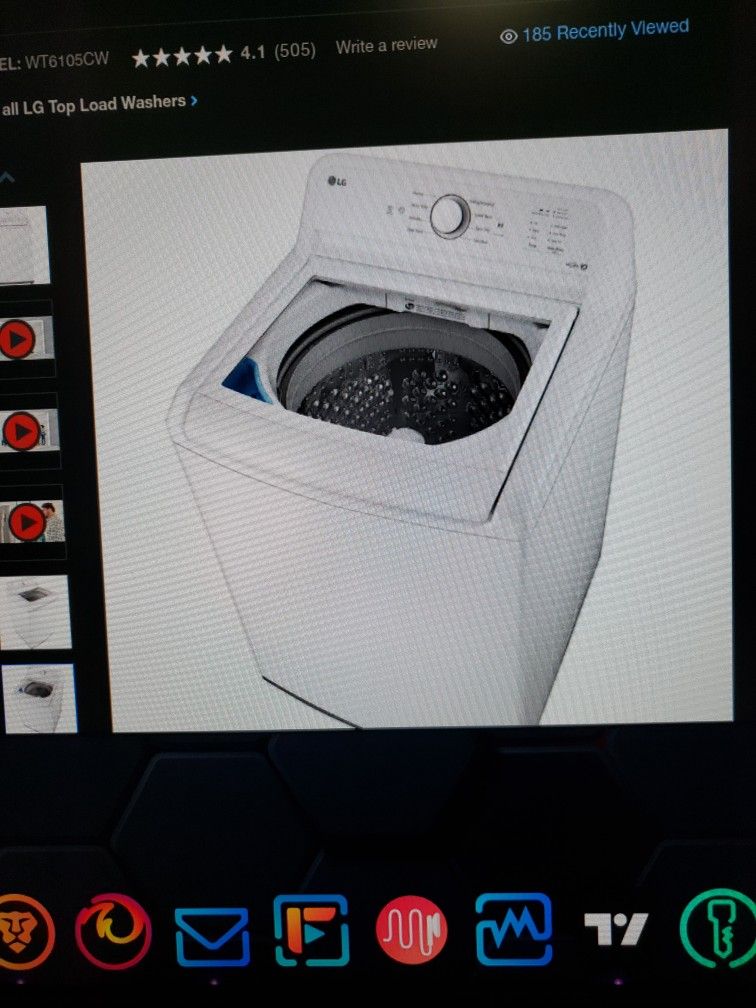 LG27 in. 4.1 cu. ft. Top Load Washer with 4-Way Agitator, Slam Proof Glass Lid & True Balance Anti-Vibration System - White
MODEL:
WT6105CW