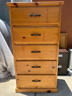 Rustic 5-Drawer Wood Dresser (delivery or pickup)