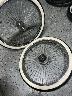 Chrome LowRider 20 Inch 72 Spoke Rims & Tires 20 x 1.75