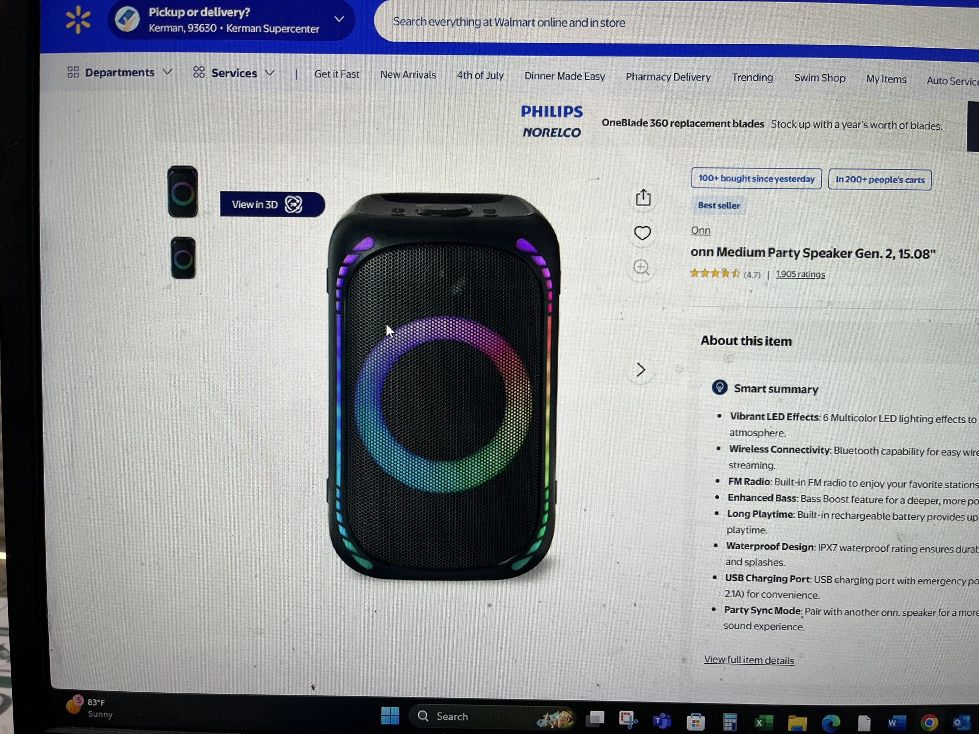 Onn Party Bluetooth Speaker