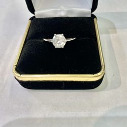 Engagement Solitaire  Ring Silver