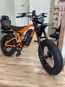 Orange Fast Electric Bike 40mph ebike Financing $49 Down Payment