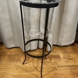 PartyLite Seville 3-Wick Candle Holder Stand And Hurricane Glass