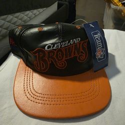Vintage Leather Cleveland Browns Hat 