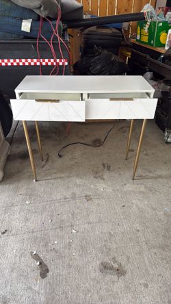 Gold and white desk