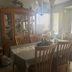 Dinning Table 10 Chairs And China  Cabinet 