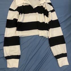 Cute Strips Baggy Street Wear Crop Top 