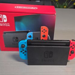 Nintendo Switch Console 32GB 720p HD HDMI w/ Neon Red/Blue Joy-Con & Dock