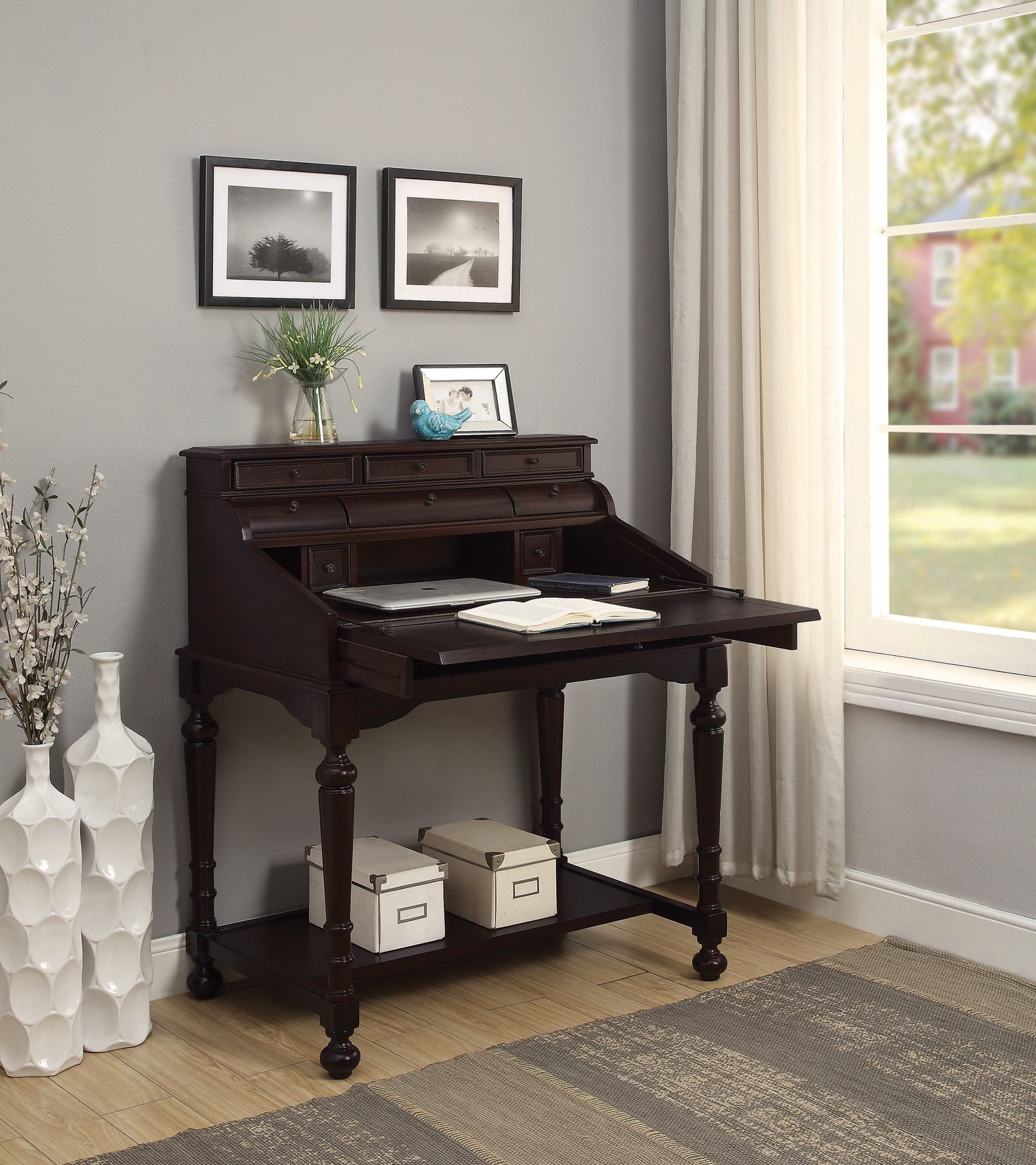 Classic Secretary Desk with 10 Drawers! Lowest Prices Ever!