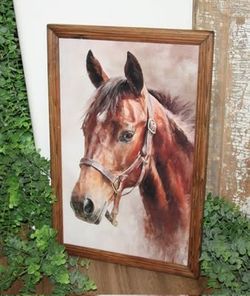 Rustic Western Farmhouse Horse Head Wall Decor Picture Art