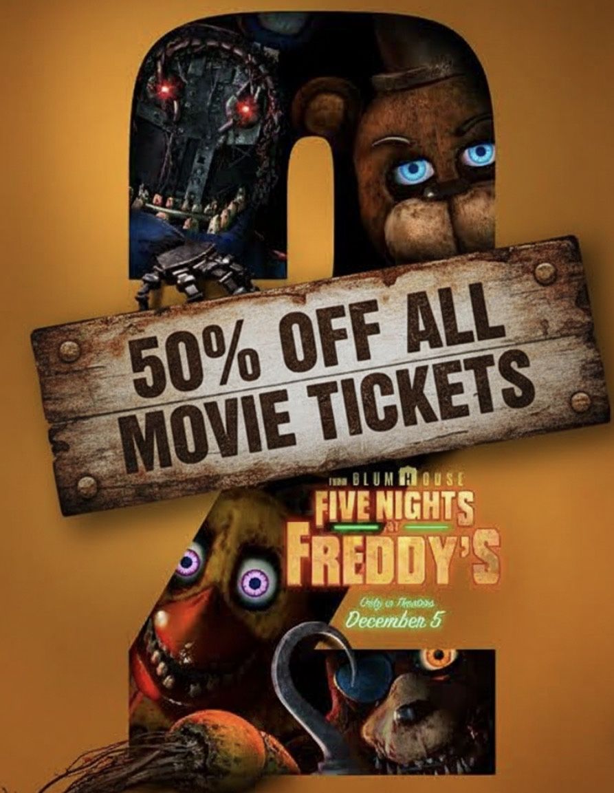 50% Off All Movie Tickets