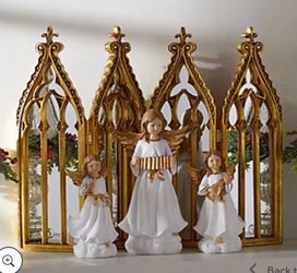 Antiqued Cathedral 4-Panel Mirror by Valerie