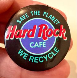 Vintage Hard Rock Cafe We Recycle Button