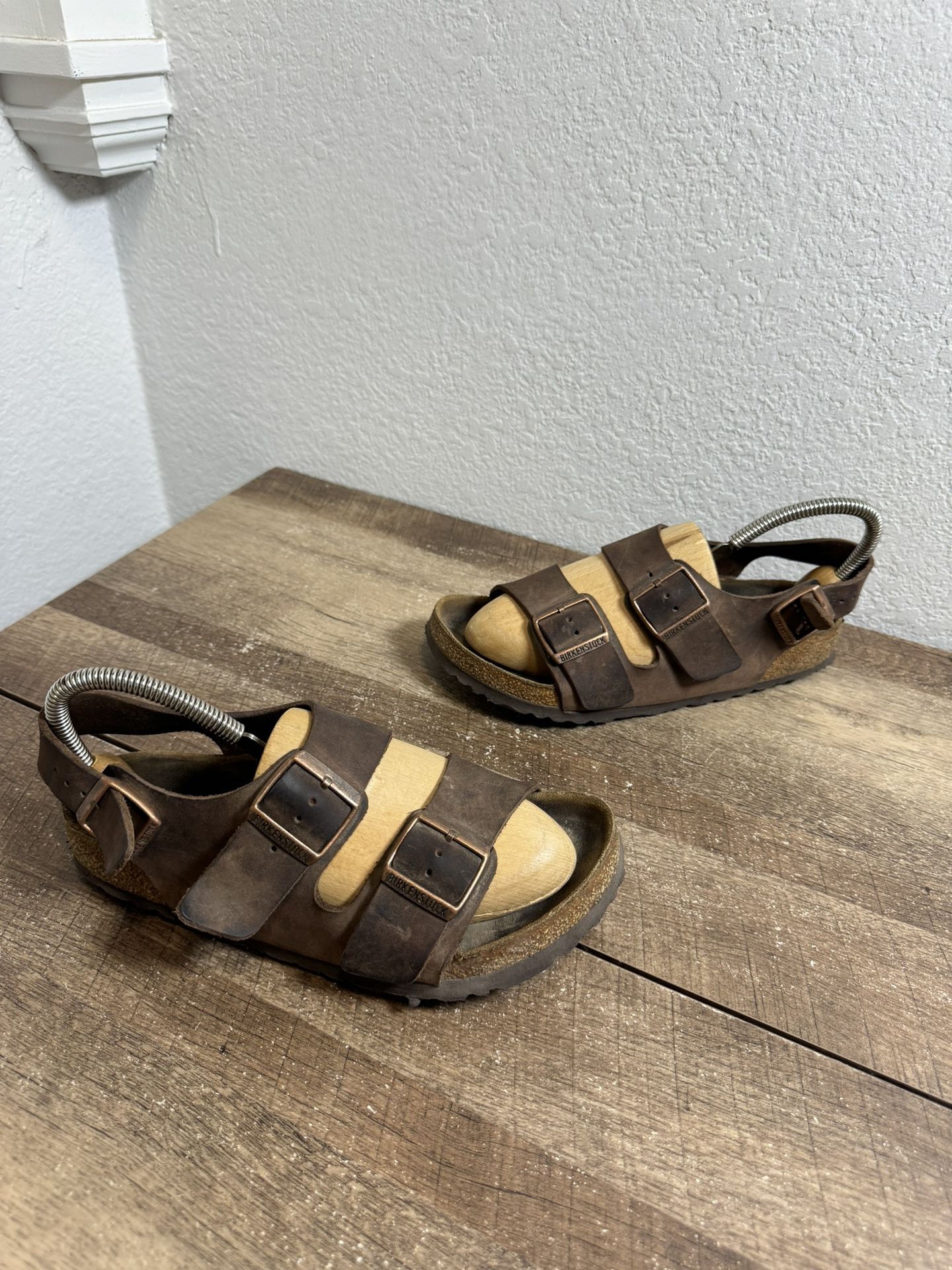 Birkenstock Milano BS Habana US 7.5 Womens Leather Leather Strap Sandals