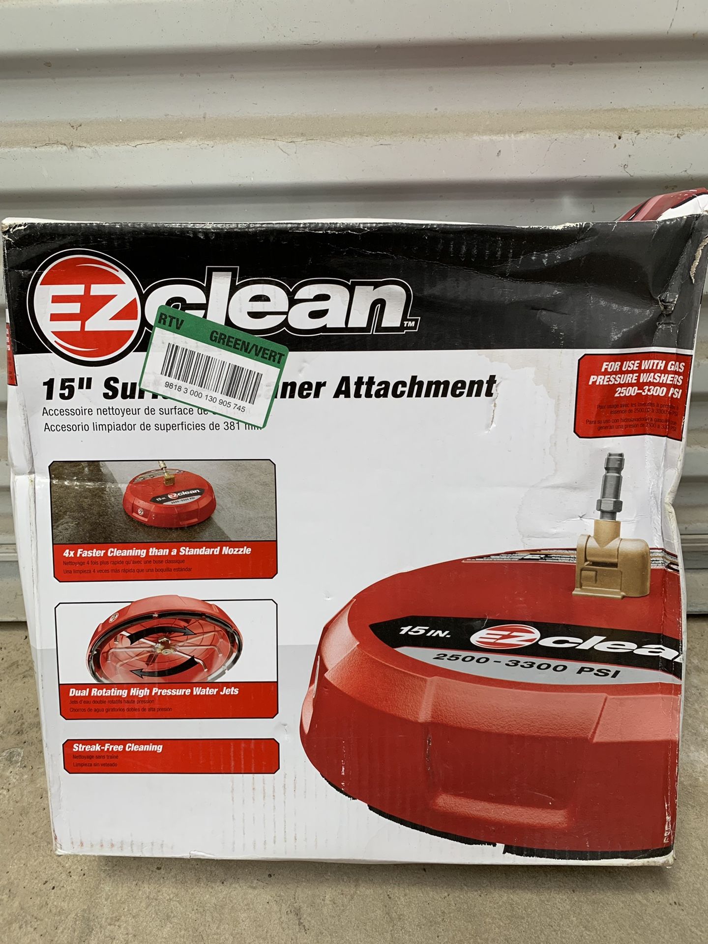 EZ clean 15” surface cleaner attachment