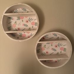 Floral Round Wall Shelves