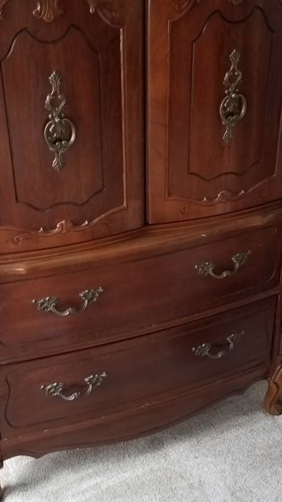 Wood Cabinet And Nightstand Set