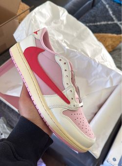NEW Nike X Travis Scott Air Jordan 1 Retro Low OG SP Sail Tropical Pink Men’s Size 8.5