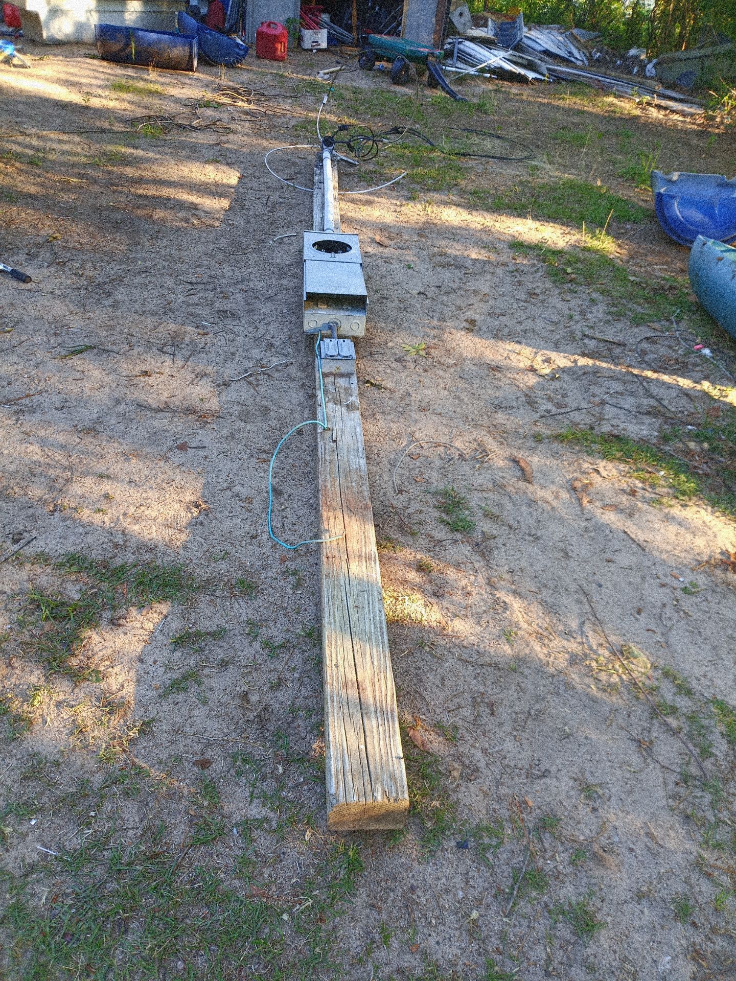 Complete overhead service pole
