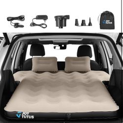 JOYTUTUS SUV Air Mattress for Car Camping, Upgraded Flocking and Extra Thick Oxford Surface Car Air Mattress, SUV Camping Bed Mattress,2-in-1 Air Pump