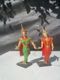 Vintage handmade Thai traditional dancer doll souvenirs